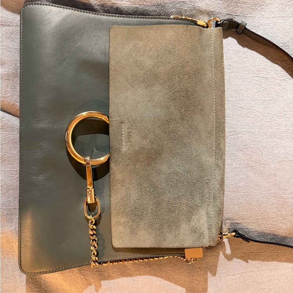 Chloe Elegant Gray and Tan Crossbody Bag - Picture 2 of 5